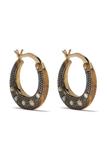 Hunrod 18kt Yellow Gold Diamond Small Hoops - Bronze
