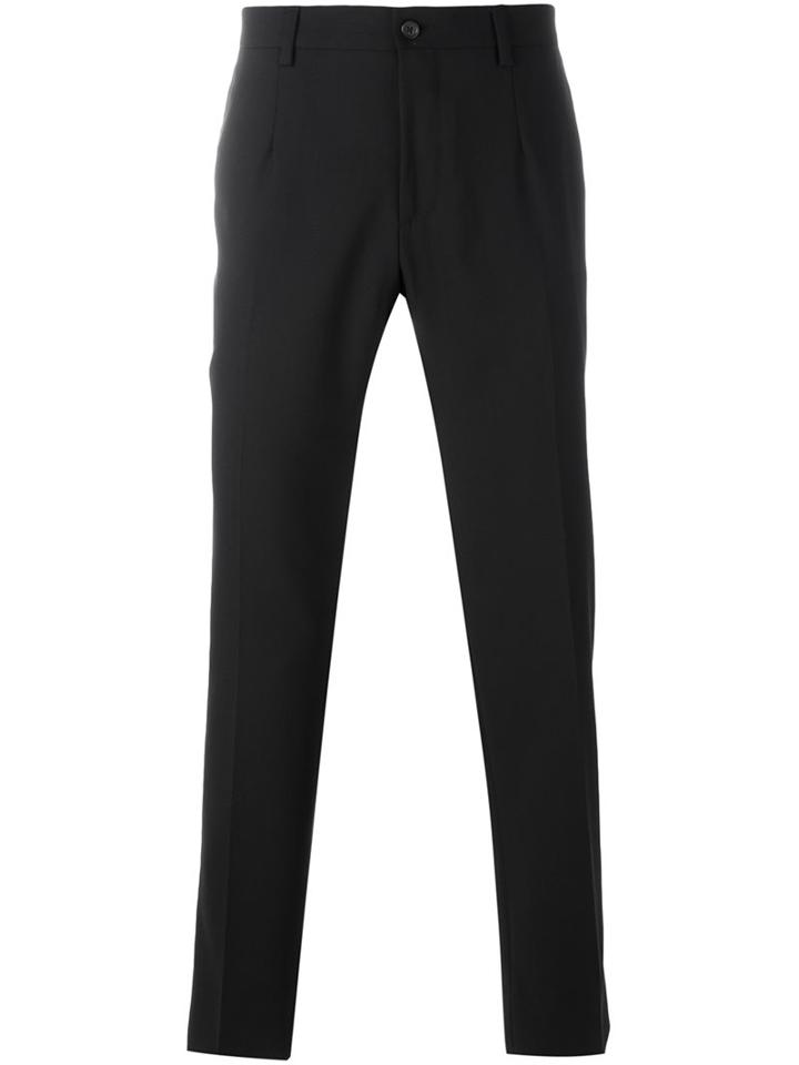 Dolce & Gabbana Tapered Trousers, Men's, Size: 46, Black, Spandex/elastane/virgin Wool