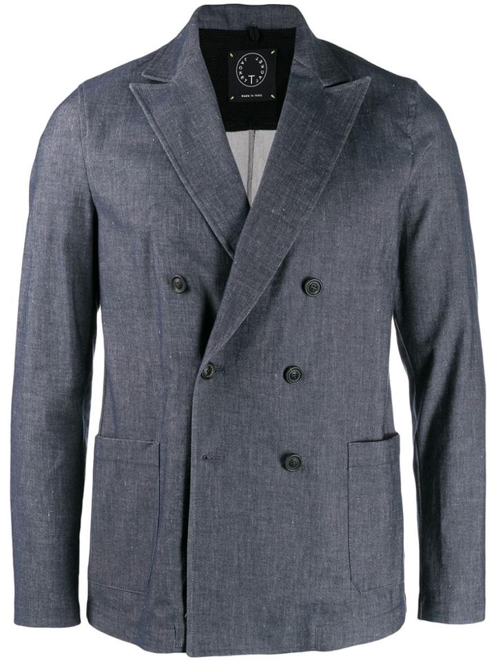 T Jacket Double-breasted Blazer - Blue