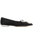 Sophia Webster Bibi Butterfly 100 Pearl-embellished Slippers - Black