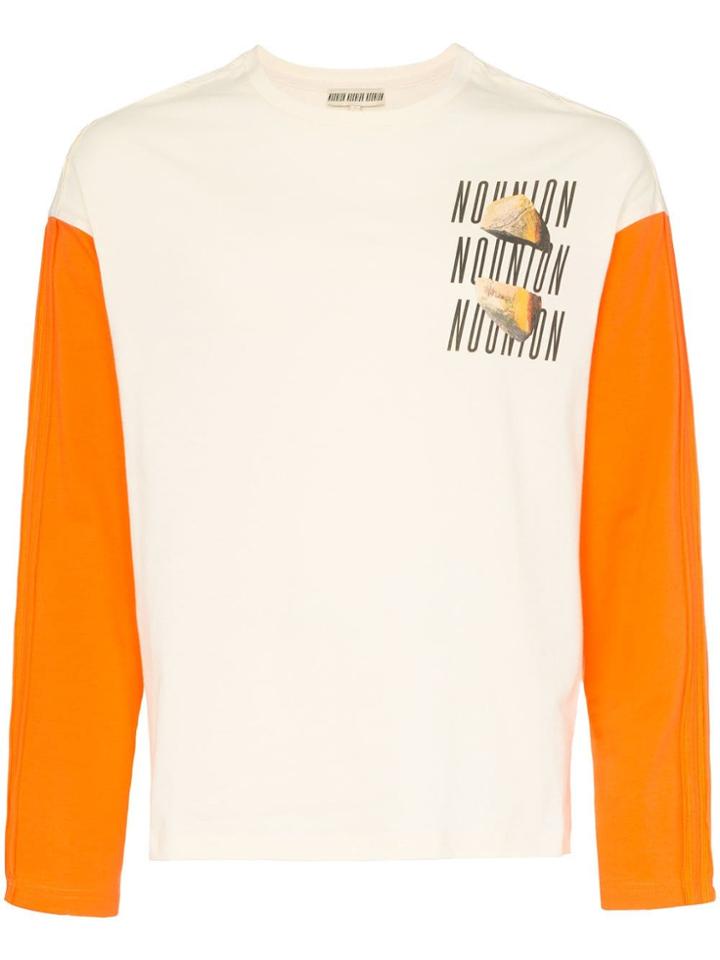 Nounion Meteor Logo Print Cotton T Shirt - Neutrals