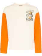 Nounion Meteor Logo Print Cotton T Shirt - Neutrals