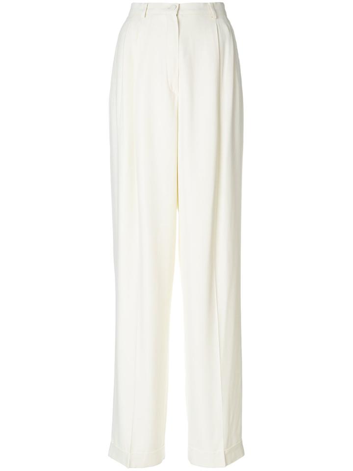 Giorgio Armani Vintage High Rise Wide-legged Trousers - Nude &