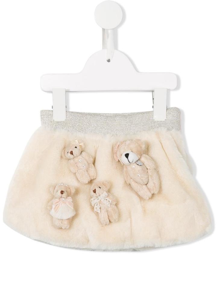 Lapin House Teddy Bear Faux Fur Skirt, Infant Girl's, Size: 9 Mth, Nude/neutrals