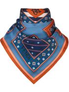 Fendi Silk Kaligraphy Foulard - Blue