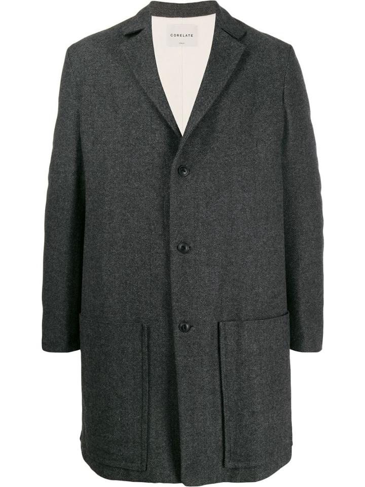 Corelate Buttoned Midi Coat - Grey