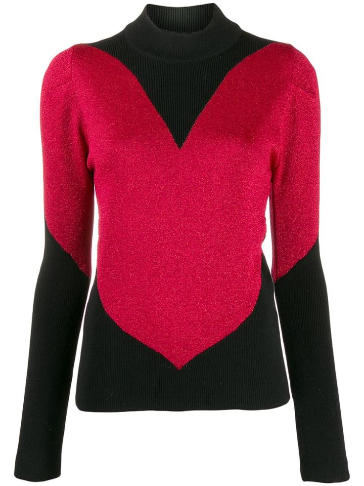 Gcds Colour-block Fitted Top - Red