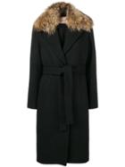 Twin-set Midi Belted Coat - Black