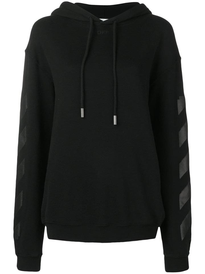 Off-white Diagonals Print Hoodie - Black