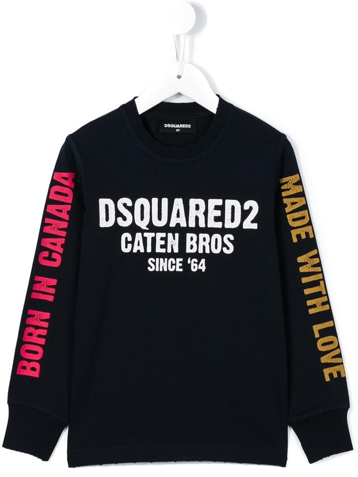 Dsquared2 Kids Logo Print Sweatshirt, Boy's, Size: 10 Yrs, Blue