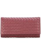 Bottega Veneta Intrecciato Weave Continental Wallet - Red