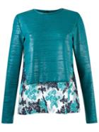 Fernanda Yamamoto Panelled Blouse, Women's, Size: 37, Blue, Polyester/spandex/elastane