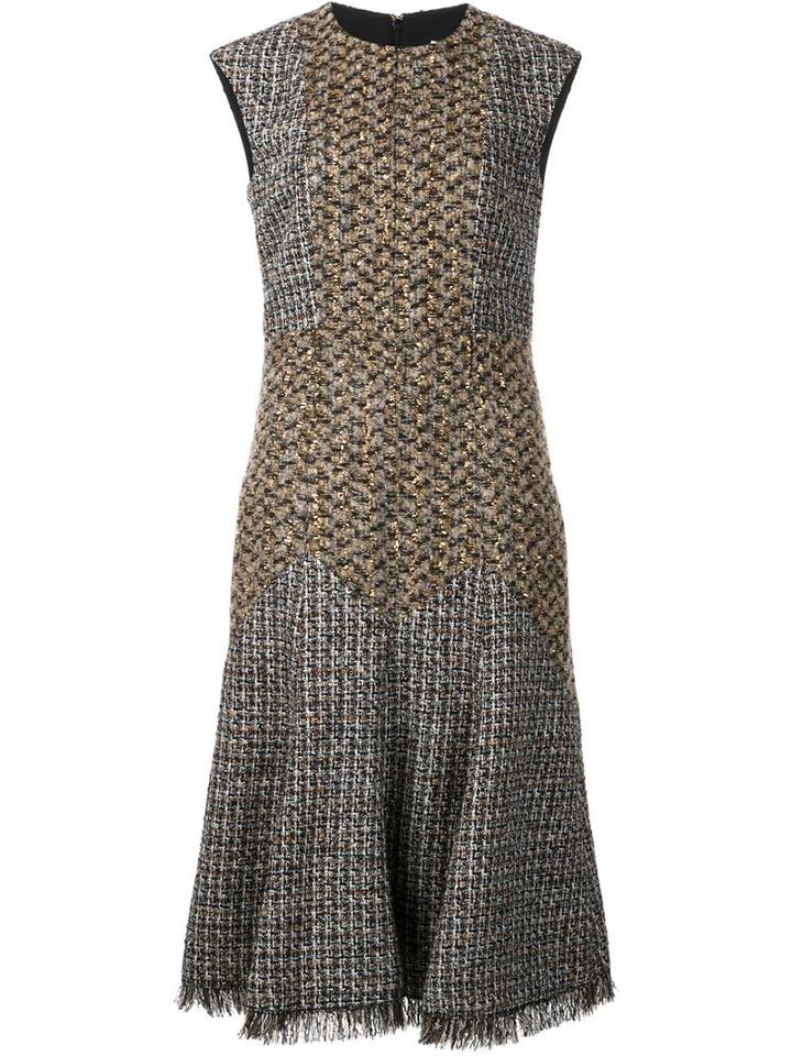 Sonia Rykiel Flared Dress, Women's, Size: 38, Brown, Virgin Wool/cotton/polyester/acrylic