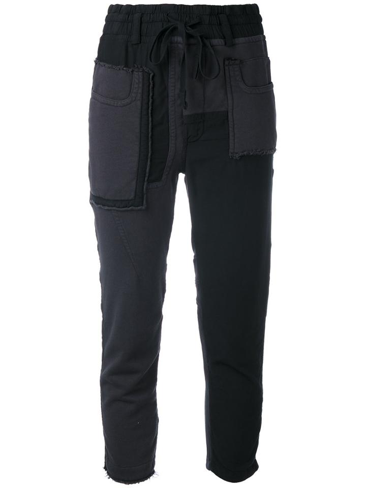 Haider Ackermann - Cropped Patch Trousers - Women - Cotton - L, Black, Cotton