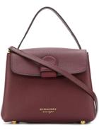 Burberry Small Grainy Leather And House Check Tote Bag - Pink & Purple