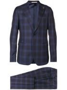 Paoloni Checked Two Piece Suit - Blue