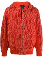 Stone Island Shadow Project Textured Zip-up Hoodie - Orange