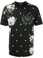 Dolce & Gabbana Rose Print T-shirt, Men's, Size: 52, Black, Cotton