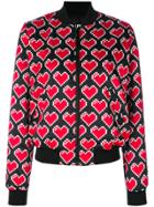 Love Moschino Printed Heart Bomber Jacket - Black