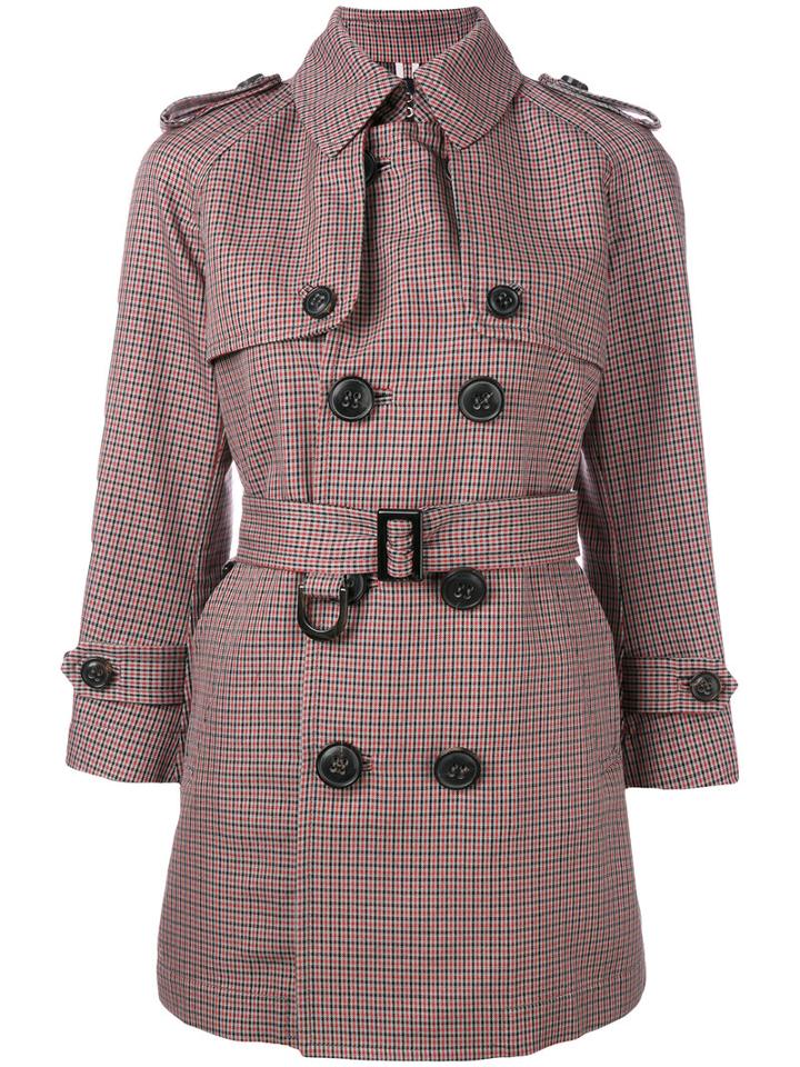 Dsquared2 - Lightweight Check Coat - Women - Cotton/wool - 44, Women's, Red, Cotton/wool