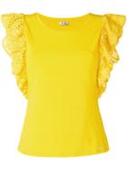 Liu Jo Embroidered Sleeves T-shirt A - Yellow & Orange