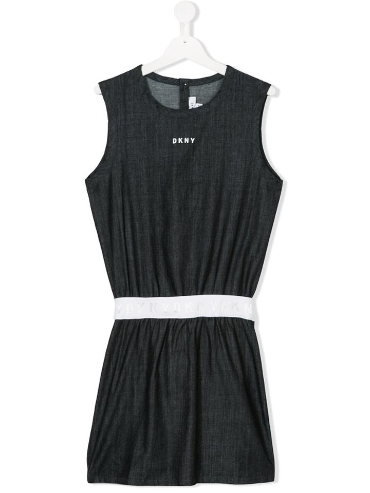 Dkny Kids Round Neck Dress - Blue