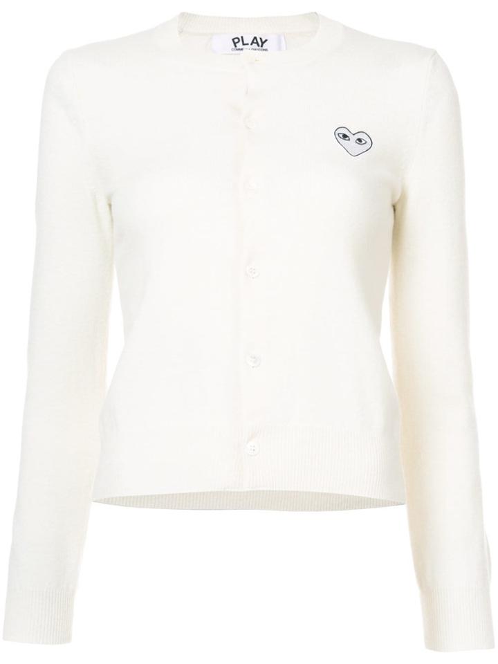 Comme Des Garçons Play Round Neck Cardigan - Neutrals