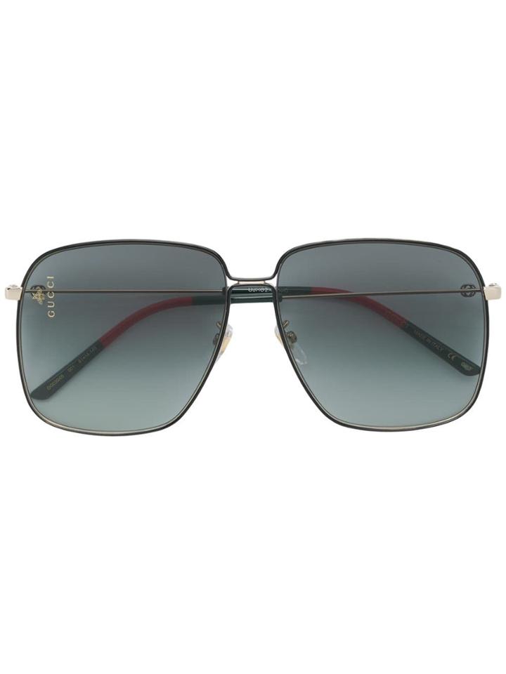 Gucci Eyewear Large Square Sunglasses - Gold