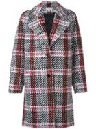 Carven Plaid Single Breasted Coat