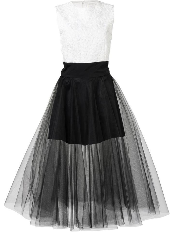 Christian Siriano Flared Tulle Contrast Dress