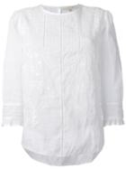 Vanessa Bruno Embroidered Details Blouse, Women's, Size: 40, White, Ramie/cotton/polyester