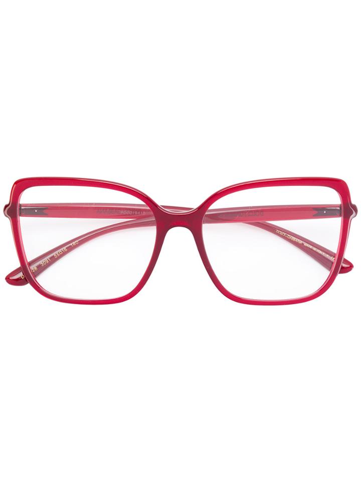 Dolce & Gabbana Eyewear Oversized Square Glasses - Red