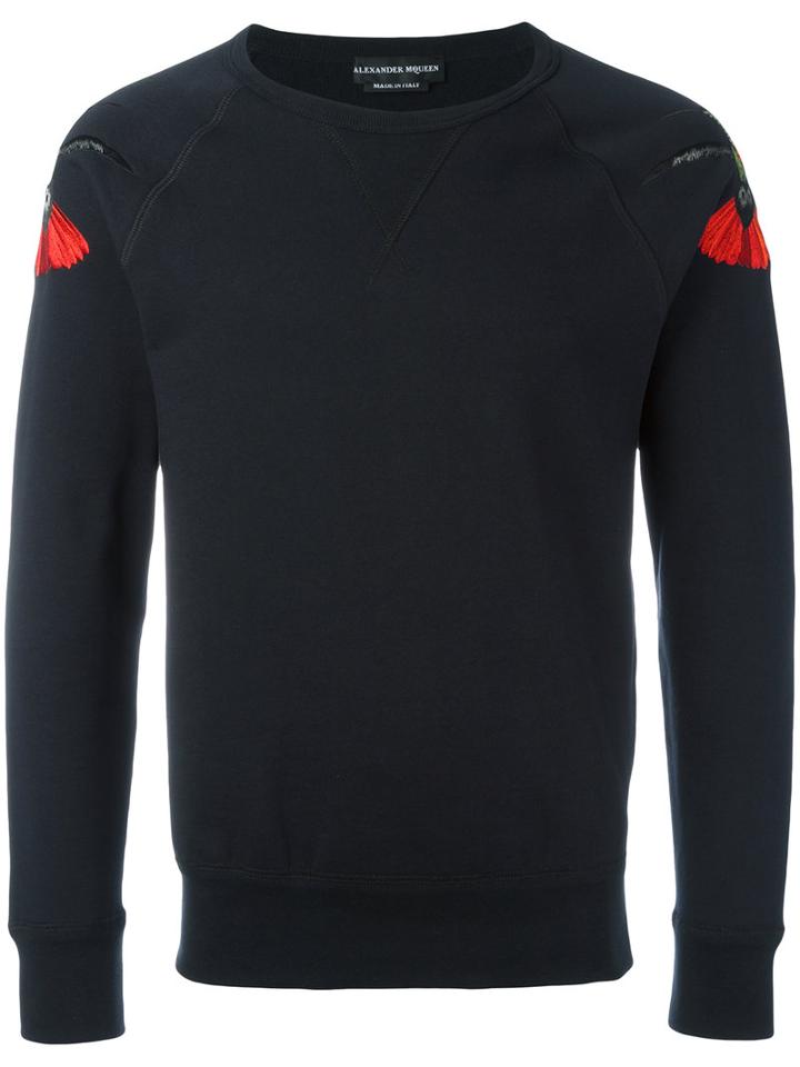 Alexander Mcqueen Embroidered Sweatshirt, Men's, Size: Medium, Black, Cotton
