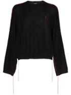 Raf Simons Logo-embroidered Loose Thread Sweater - Black