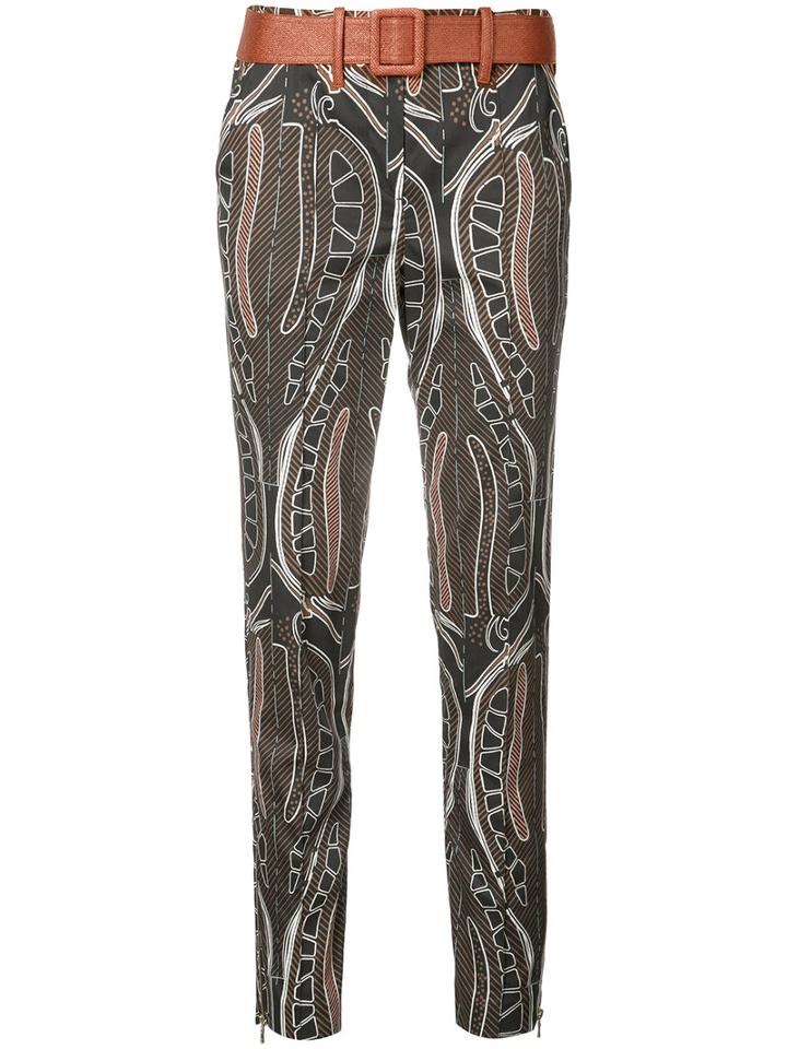 Pine (green) Cone Print Trousers - Women - Cotton - 6, Cotton, Sophie Theallet