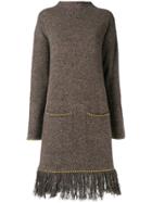 Etro Embroidered Back Sweater Dress - Brown