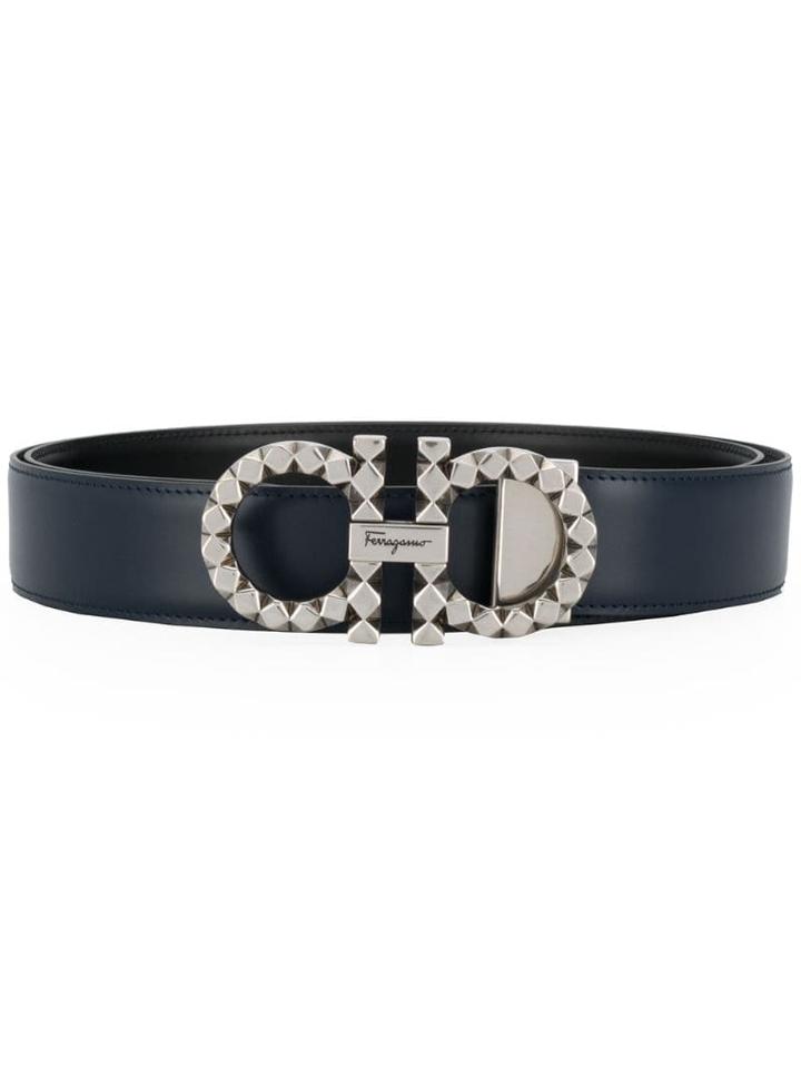 Salvatore Ferragamo Gancini Adjustable Belt - Blue