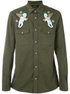 John Richmond - Matuisa Embroidered Shirt - Men - Cotton/spandex/elastane - L, Green, Cotton/spandex/elastane