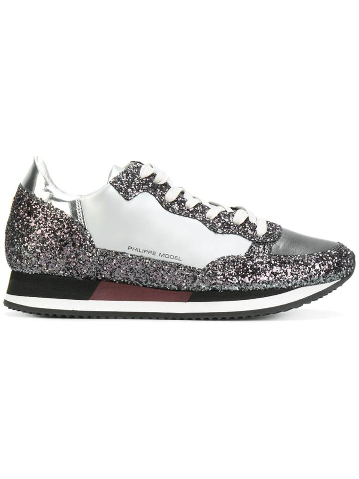 Philippe Model Paradis Glitter Sneakers - Black