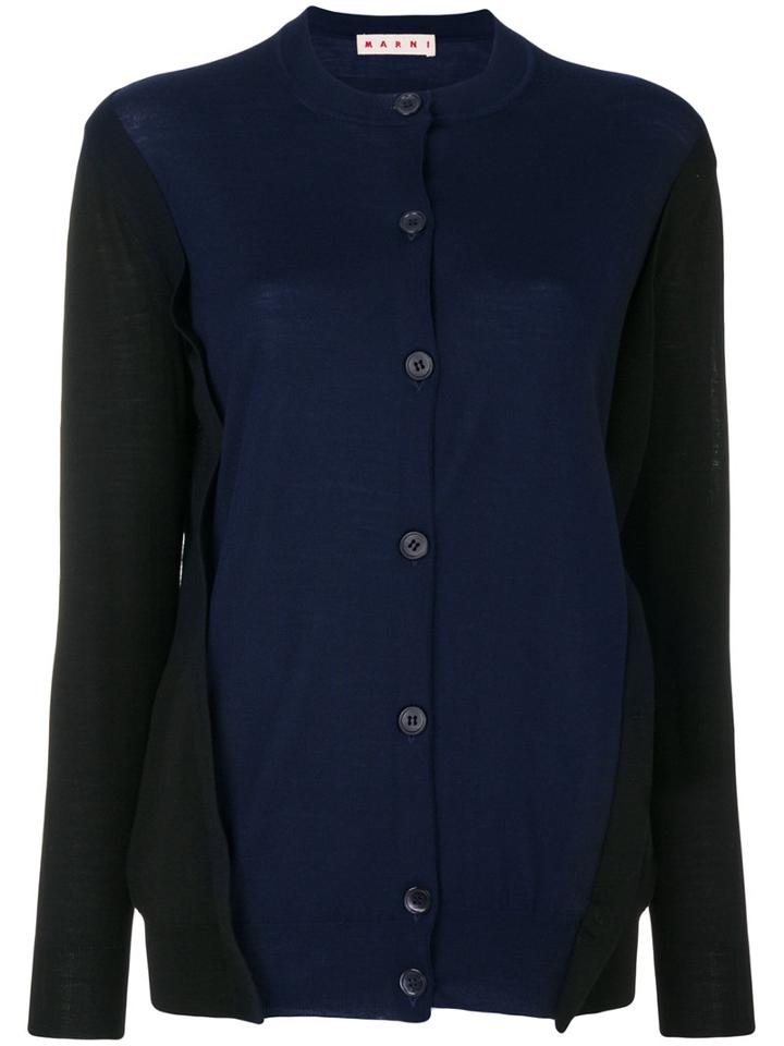 Marni - Buttoned Cardigan - Women - Virgin Wool - 44, Blue, Virgin Wool
