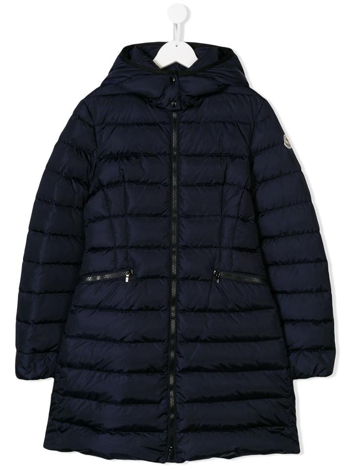 Moncler Kids Zipped Padded Coat - Blue