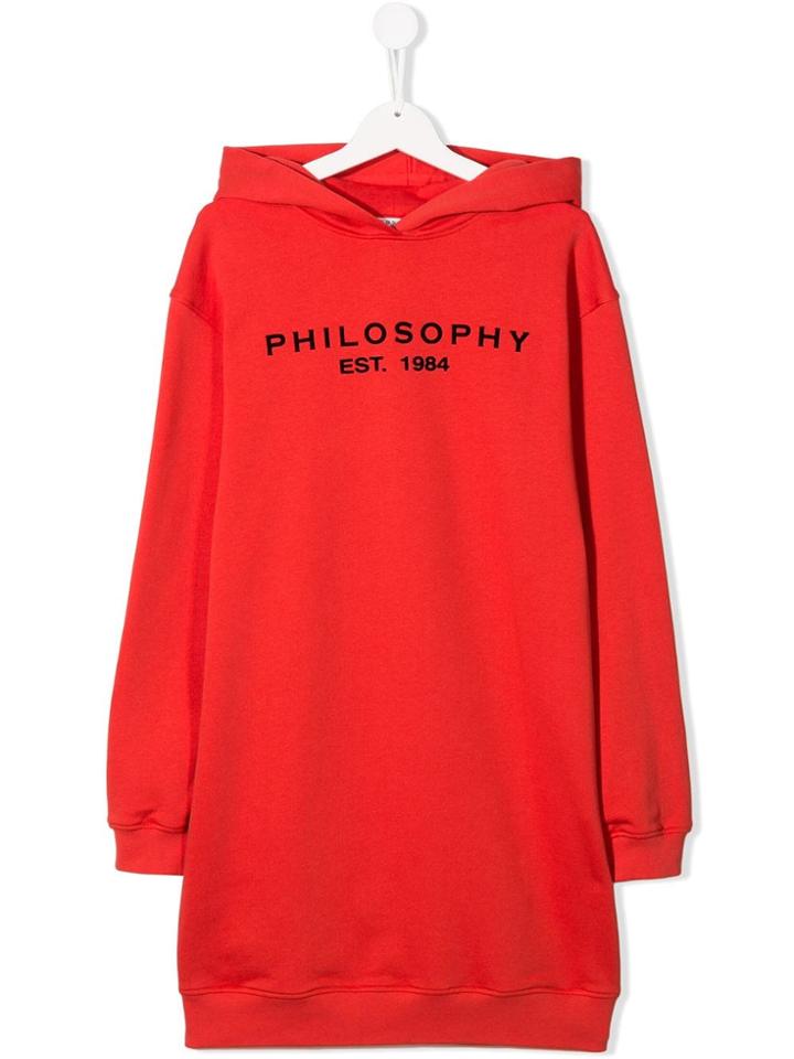 Philosophy Di Lorenzo Serafini Kids Hooded Dress - Red