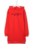 Philosophy Di Lorenzo Serafini Kids Hooded Dress - Red