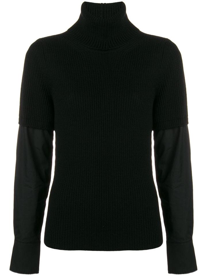 No21 Poplin Sleeve Jumper - Black