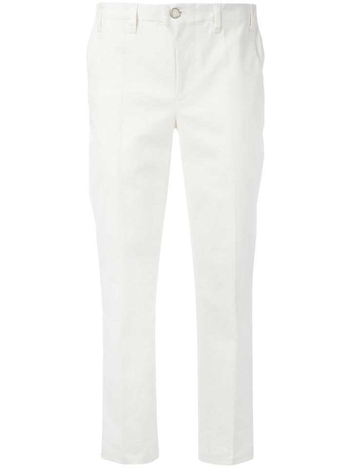 Julien David Cropped Trousers, Women's, Size: Small, White, Cotton/polyurethane