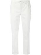 Julien David Cropped Trousers, Women's, Size: Small, White, Cotton/polyurethane