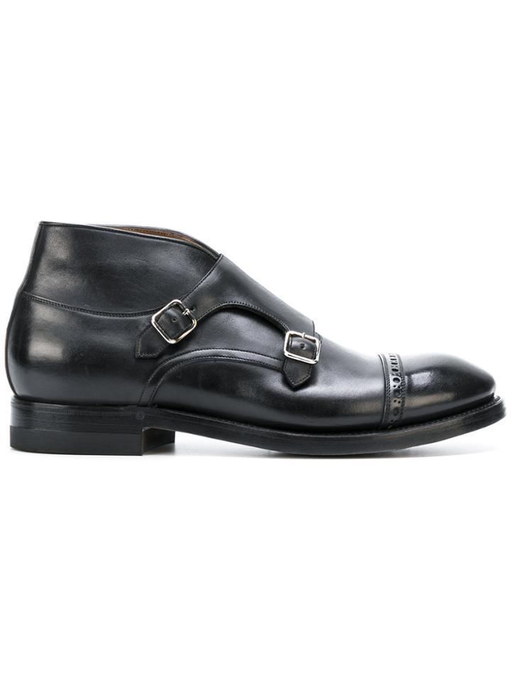 Silvano Sassetti Mid High Monk Shoes - Black