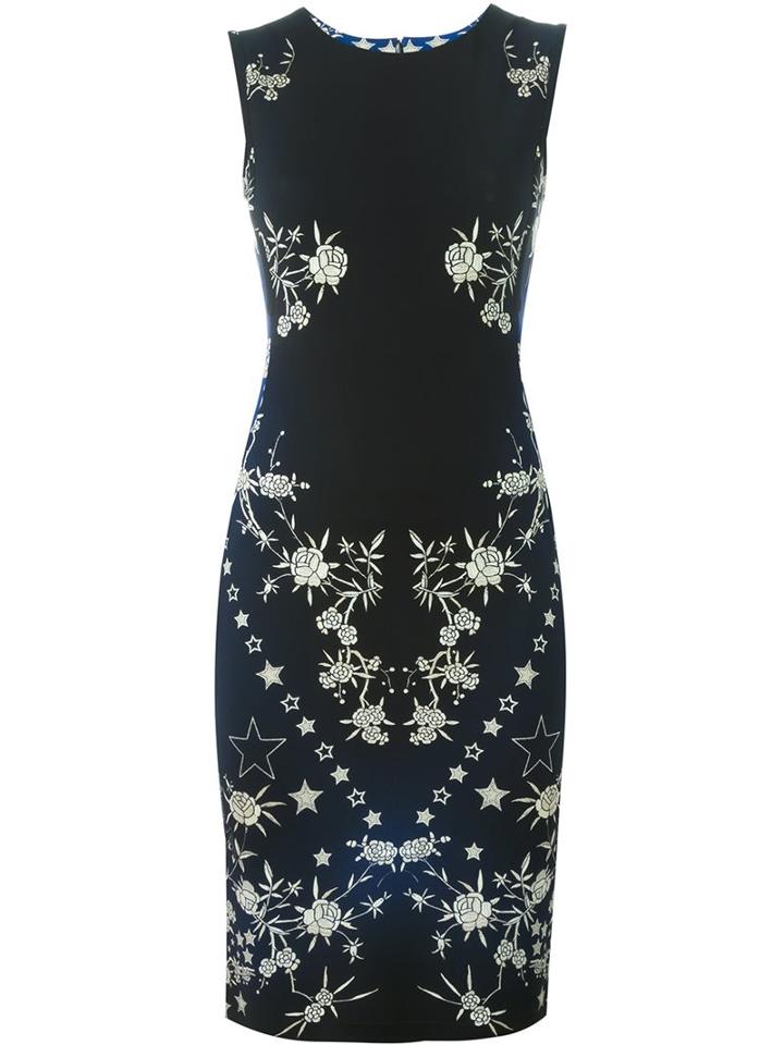 Roberto Cavalli Rose Print Sheath Dress