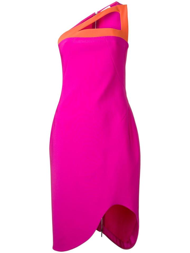 Mugler Contrast Fitted Dress - Pink & Purple