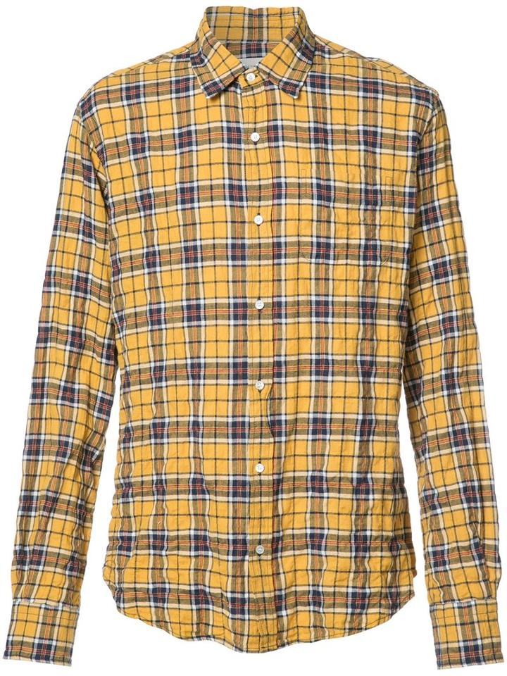 Faith Connexion Checked Shirt, Men's, Size: Xs, Yellow/orange, Cotton/spandex/elastane